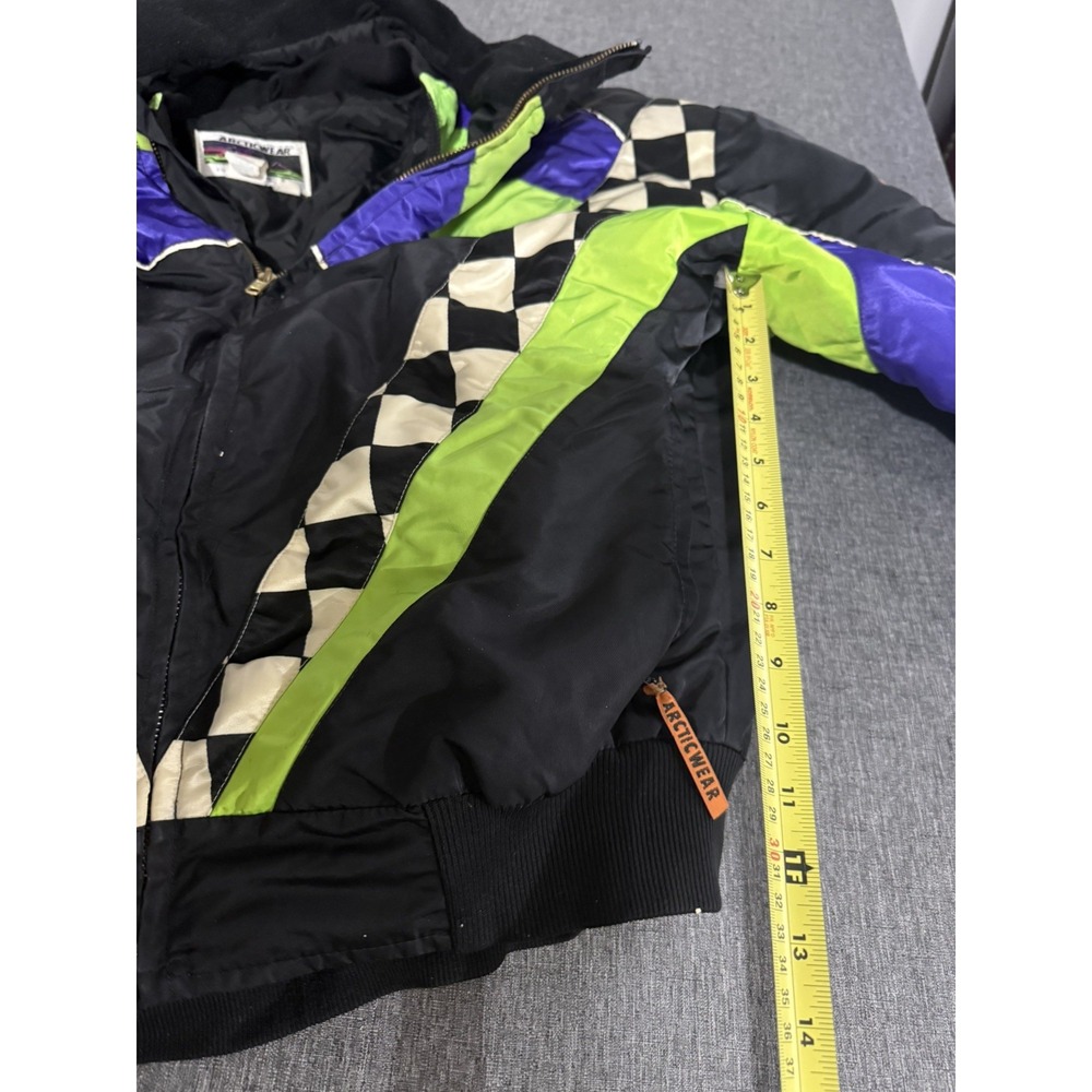 90s Vintage Arctic Cat Team Arctic Racing Jacket Mens Sz L Grunge Color Block - Picture 10 of 16